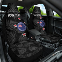 Custom New Zealand Silver Fern Football Car Seat Cover Summer 2024 Olympic Go Aotearoa LT14 One Size Black - Polynesian Pride