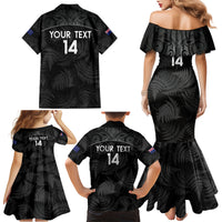 Custom New Zealand Silver Fern Football Family Matching Mermaid Dress and Hawaiian Shirt Summer 2024 Olympic Go Aotearoa LT14 - Polynesian Pride