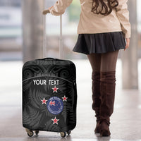 Custom New Zealand Silver Fern Football Luggage Cover Summer 2024 Olympic Go Aotearoa LT14 - Polynesian Pride
