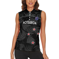 Custom New Zealand Silver Fern Football Women Sleeveless Polo Shirt Summer 2024 Olympic Go Aotearoa