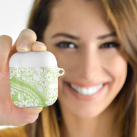 Polynesian Tiare Flower Sage Green Pastel AirPods Case