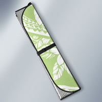 Polynesian Tiare Flower Sage Green Pastel Auto Sun Shade