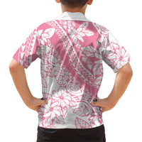 Polynesian Tiare Flower Pink Pastel Vibes Family Matching Off Shoulder Short Dress and Hawaiian Shirt LT14 - Polynesian Pride
