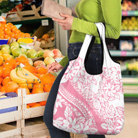 Polynesian Tiare Flower Pink Pastel Vibes Grocery Bag