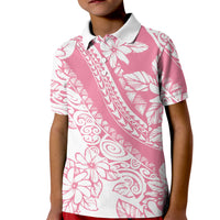 Polynesian Tiare Flower Pink Pastel Vibes Kid Polo Shirt