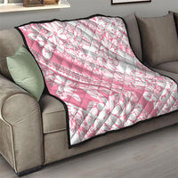 Polynesian Tiare Flower Pink Pastel Vibes Quilt