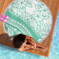 Polynesian Tiare Flower Cyan Pastel Vibes Beach Blanket