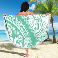 Polynesian Tiare Flower Cyan Pastel Vibes Beach Blanket