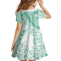 Polynesian Tiare Flower Cyan Pastel Vibes Family Matching Short Sleeve Bodycon Dress and Hawaiian Shirt LT14 - Polynesian Pride