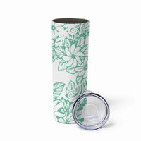 Polynesian Tiare Flower Cyan Pastel Vibes Skinny Tumbler