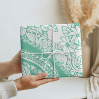 Polynesian Tiare Flower Cyan Pastel Wrapping Paper