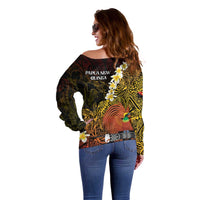Papua New Guinea 1975 Off Shoulder Sweater Create Our History Inspire Our Future - Polynesian Pride