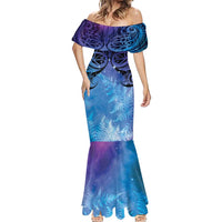New Zealand Matariki Mermaid Dress Aotearoa Maori New Year Galaxy Maori Silver Fern LT14 - Polynesian Pride