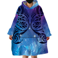 New Zealand Matariki Wearable Blanket Hoodie Aotearoa Maori New Year Galaxy Maori Silver Fern LT14 - Polynesian Pride