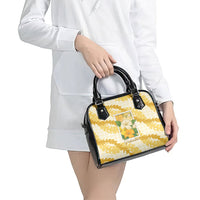 Aloha Hawaii Puakenikeni Shoulder Handbag Hawaiian Lei Palaka Motifs Stylized Stamp LT14 - Polynesian Pride