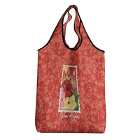Aloha Hawaii Pua Aloalo Grocery Bag Hawaiian Hibiscus Flowers Stylized Stamp