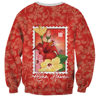 Aloha Hawaii Pua Aloalo Sweatshirt Hawaiian Hibiscus Flowers Stylized Stamp LT14 - Polynesian Pride