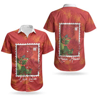 Aloha Hawaii Ohia Lehua Couples Matching Tank Maxi Dress and Hawaiian Shirt Hawaiian Lei Stylized Stamp LT14 - Polynesian Pride