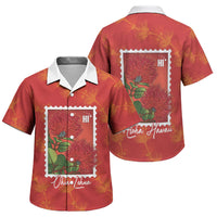Aloha Hawaii Ohia Lehua Family Matching Long Sleeve Bodycon Dress and Hawaiian Shirt Hawaiian Lei Stylized Stamp LT14 Son's Shirt Red - Polynesian Pride