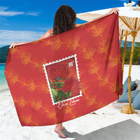 Aloha Hawaii Ohia Lehua Sarong Hawaiian Lei Stylized Stamp