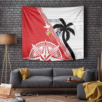 Fiji and Tonga Rugby Custom Tapestry Flying Fijians Ikale Tahi Together Pacific LT14 Red - Polynesian Pride