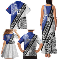 Fiji an Samoa Rugby Custom Family Matching Tank Maxi Dress and Hawaiian Shirt Flying Fijians Manu Samoa Together Pacific LT14 - Polynesian Pride
