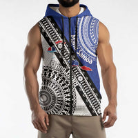 Fiji an Samoa Rugby Custom Sleeveless Zip Hoodie Flying Fijians Manu Samoa Together Pacific - Polynesian Pride