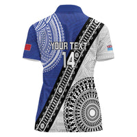 Fiji an Samoa Rugby Custom Women Polo Shirt Flying Fijians Manu Samoa Together Pacific LT14 - Polynesian Pride