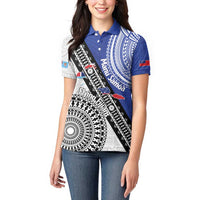 Fiji an Samoa Rugby Custom Women Polo Shirt Flying Fijians Manu Samoa Together Pacific LT14 - Polynesian Pride