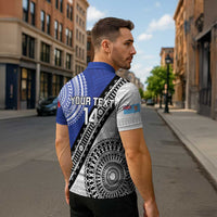 Fiji an Samoa Rugby Custom Zipper Polo Shirt Flying Fijians Manu Samoa Together Pacific - Polynesian Pride