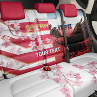 USA and Japan Rugby Custom Back Car Seat Cover Eagles Brave Blossoms Together Pacific LT14 - Polynesian Pride