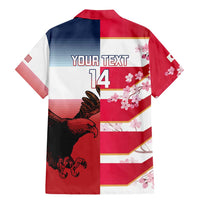 USA and Japan Rugby Custom Family Matching Mermaid Dress and Hawaiian Shirt Eagles Brave Blossoms Together Pacific LT14 - Polynesian Pride