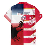 USA and Japan Rugby Custom Family Matching Tank Maxi Dress and Hawaiian Shirt Eagles Brave Blossoms Together Pacific LT14 - Polynesian Pride