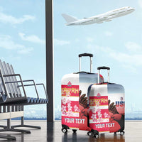 USA and Japan Rugby Custom Luggage Cover Eagles Brave Blossoms Together Pacific - Polynesian Pride