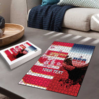USA and Japan Rugby Custom Puzzle Eagles Brave Blossoms Together Pacific - Polynesian Pride