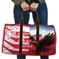 USA and Japan Rugby Custom Travel Bag Eagles Brave Blossoms Together Pacific - Polynesian Pride