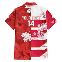 Canada and Japan Rugby Custom Family Matching Puletasi and Hawaiian Shirt Canucks Brave Blossoms Together Pacific - Polynesian Pride