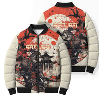 Samurai Warrior Japan Bomber Puffer Jacket Red-blossomed Tree Classic Japanese Stylized - Polynesian Pride
