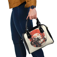 Samurai Warrior Japan Shoulder Handbag Red-blossomed Tree Classic Japanese Stylized - Polynesian Pride