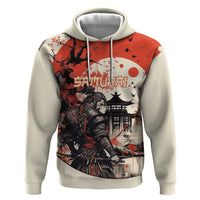 Samurai Warrior Japan Zip Hoodie Red-blossomed Tree Classic Japanese Stylized LT14 Pullover Hoodie Red - Polynesian Pride