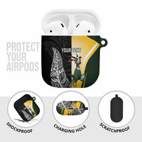 New Zealand and South Africa Rugby Custom AirPods Case Maori Silver Fern Springbok Together LT14 - Polynesian Pride