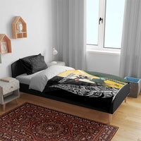 New Zealand and South Africa Rugby Custom Bedding Set Maori Silver Fern Springbok Together - Polynesian Pride