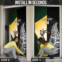 New Zealand and South Africa Rugby Custom Door Cover Maori Silver Fern Springbok Together LT14 - Polynesian Pride