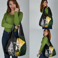 New Zealand and South Africa Rugby Custom Grocery Bag Maori Silver Fern Springbok Together LT14 - Polynesian Pride