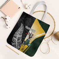 New Zealand and South Africa Rugby Custom Tote Bag Maori Silver Fern Springbok Together LT14 White Strap One Size Black - Polynesian Pride