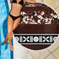 Bula Fiji Beach Blanket Fijian Tapa Masi With Hibiscus Flowers LT14 - Polynesian Pride