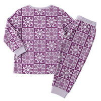 Poni Palaka Quilt Hawaii Christmas Pajama Set Hawaiian Tropical Monstera Sea Turtle