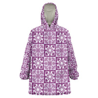 Poni Palaka Quilt Hawaii Wearable Blanket Hoodie Hawaiian Tropical Monstera Sea Turtle