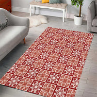 Ulaula Palaka Quilt Hawaii Area Rug Hawaiian Tropical Monstera Sea Turtle LT14 - Polynesian Pride