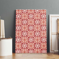 Ulaula Palaka Quilt Hawaii Canvas Wall Art Hawaiian Tropical Monstera Sea Turtle